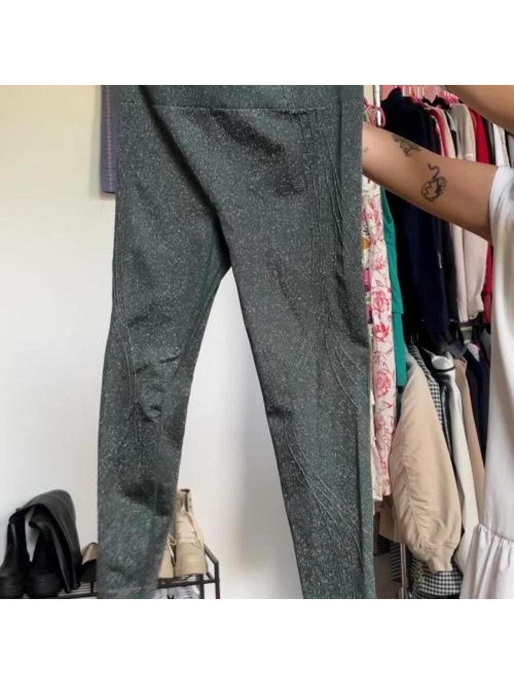 fabletics sparkly forest green leggings size XL